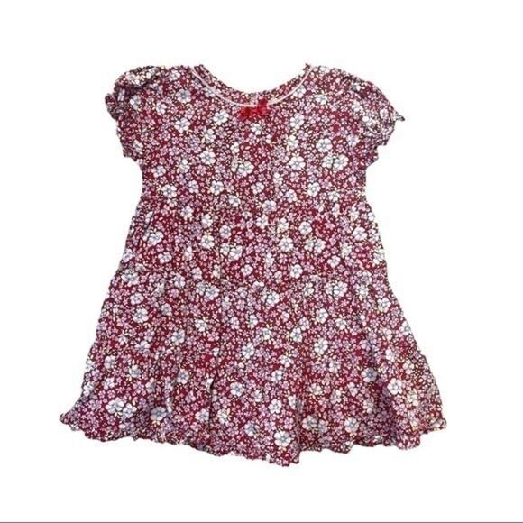 Wonder Kids Red Floral Dress short sleeve cotton baby size 18 Months - Picture 3 of 7